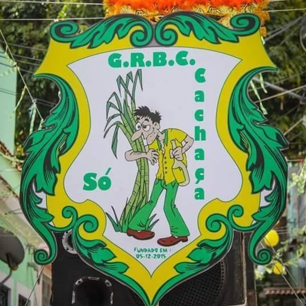 Logo do bloco G.R.B.C. Só Cachaça