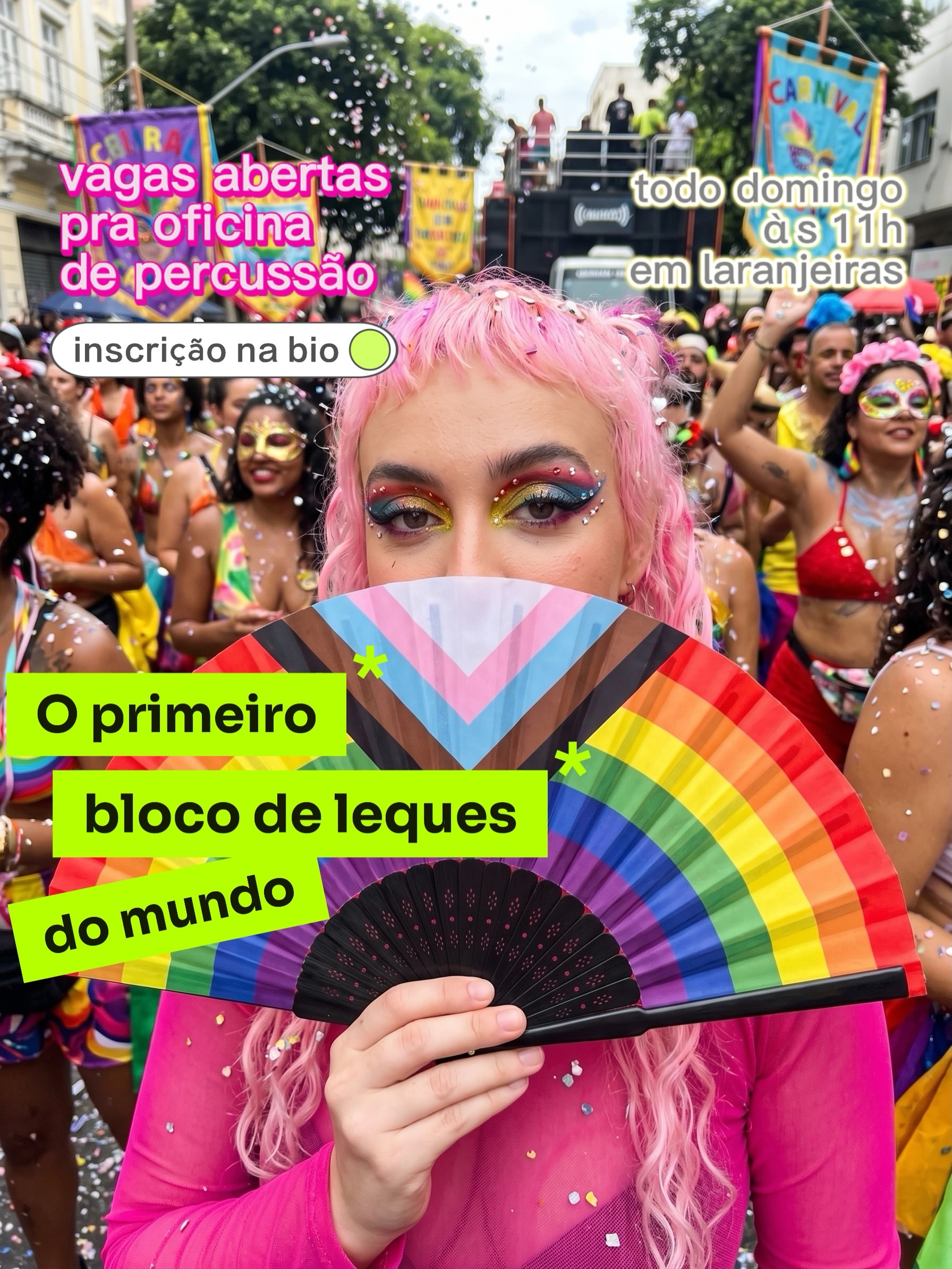 Foto da Oficina de percussão do Bloco Clackbum